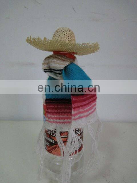 Tequila wine bottle hat JPH03, mini sombrero mexican hat for decoration of the bottle