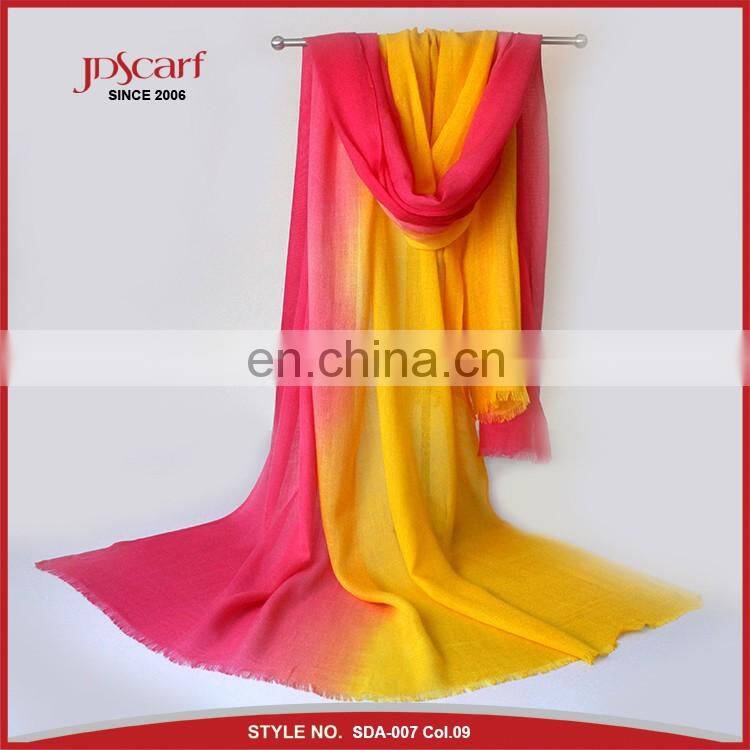 colourful thin fashion pashmina scarf gradient color acrylic scarf
