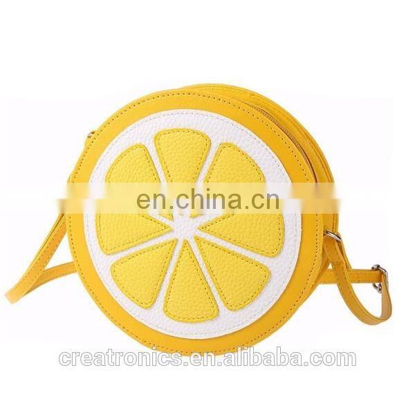 CR SuperMagic Womens Cute 3D Shape Lemon Cross-Body Shoulder Bags Small Round Handbags