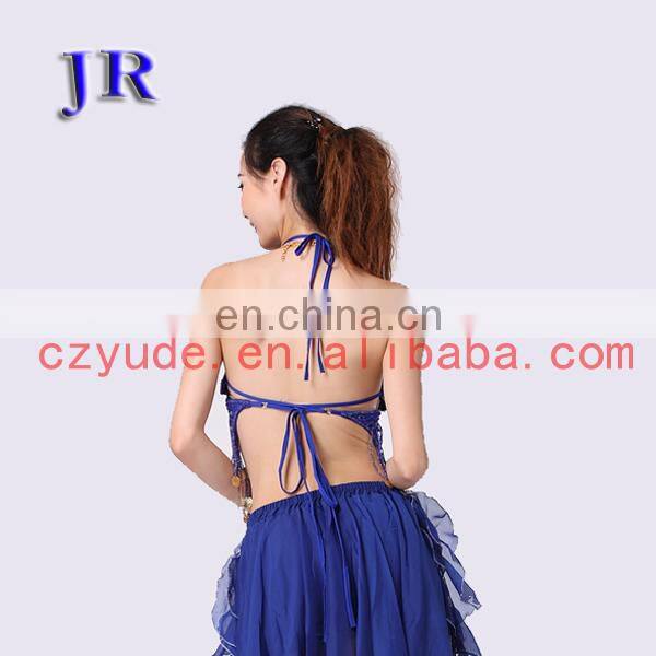 S-3013 Cheap sexy sequin tassel performance belly dance tops for sale