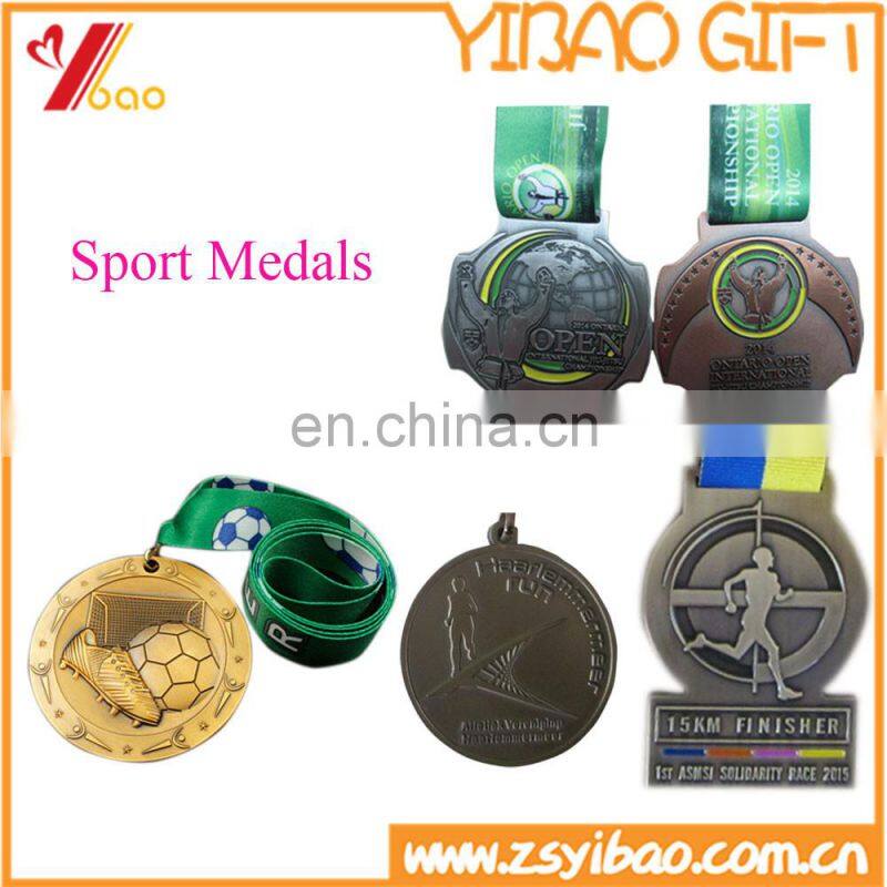 Competition custom award metal running sports medal with ribbon