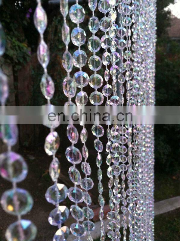 3.6 meters length Iridescent Crystal Beaded Curtain for Wedding backdrop