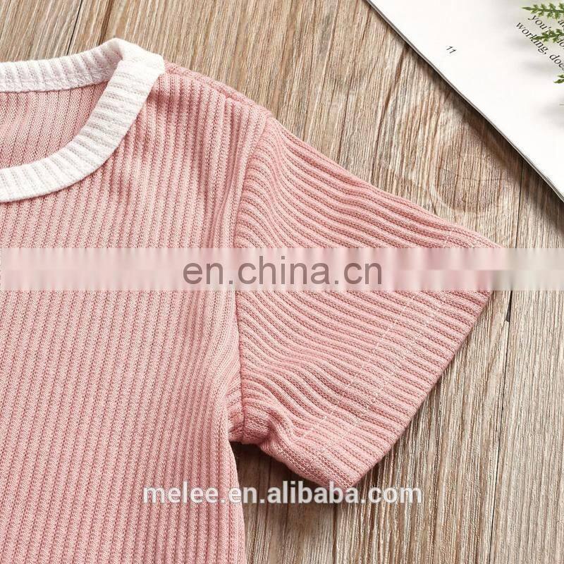 RST Short Sleeve Tops T-shirt + Shorts Pants set Ribbed Solid Outfits baby boys' clothing sets kids clothing