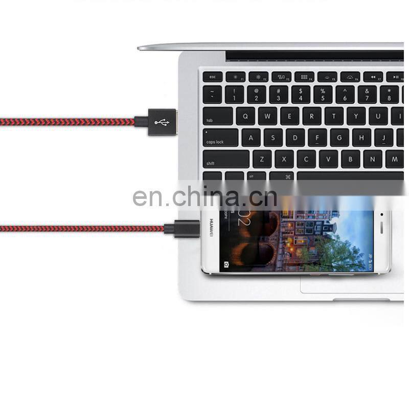 Golden SKY Colorful 2A Fast Charging Line Nylon 1m Mobile Phone Data Cable USB for Android Type-C Data Line