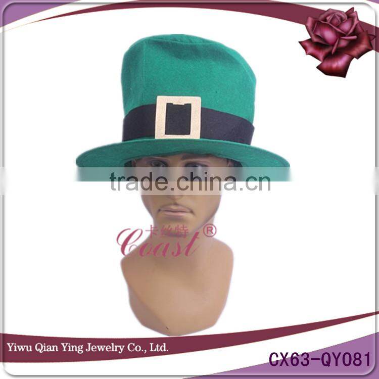 Sequin tall style hat with clover for St patrick day