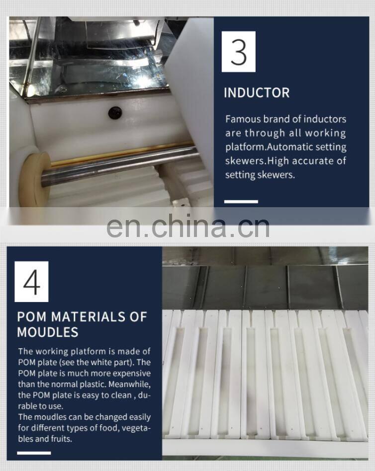 LONKIA Industrial Automatic Shrimp Kebab Skewer Machine, Meat Kebab Making Machine