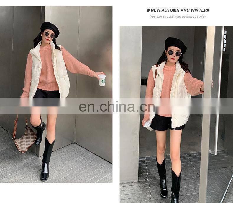 New Arrival Women Down Filled Solid Sleeveless Jacket Custom Winter Down Puffer Vest Short Casual Women's Jackets