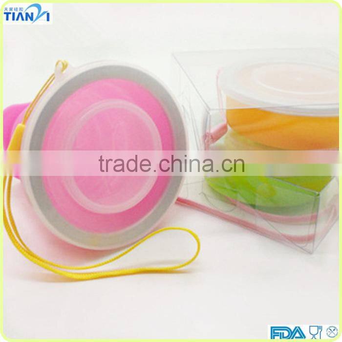 Promotional Travel Food Grade Silicone Foldable Cup