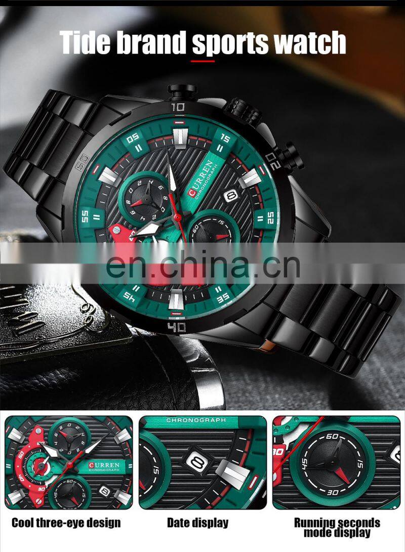 CURREN 8402 Men Quartz Watches New Model Fashion Luxury Brand Stainless Steel Strap Men Wrist Watch