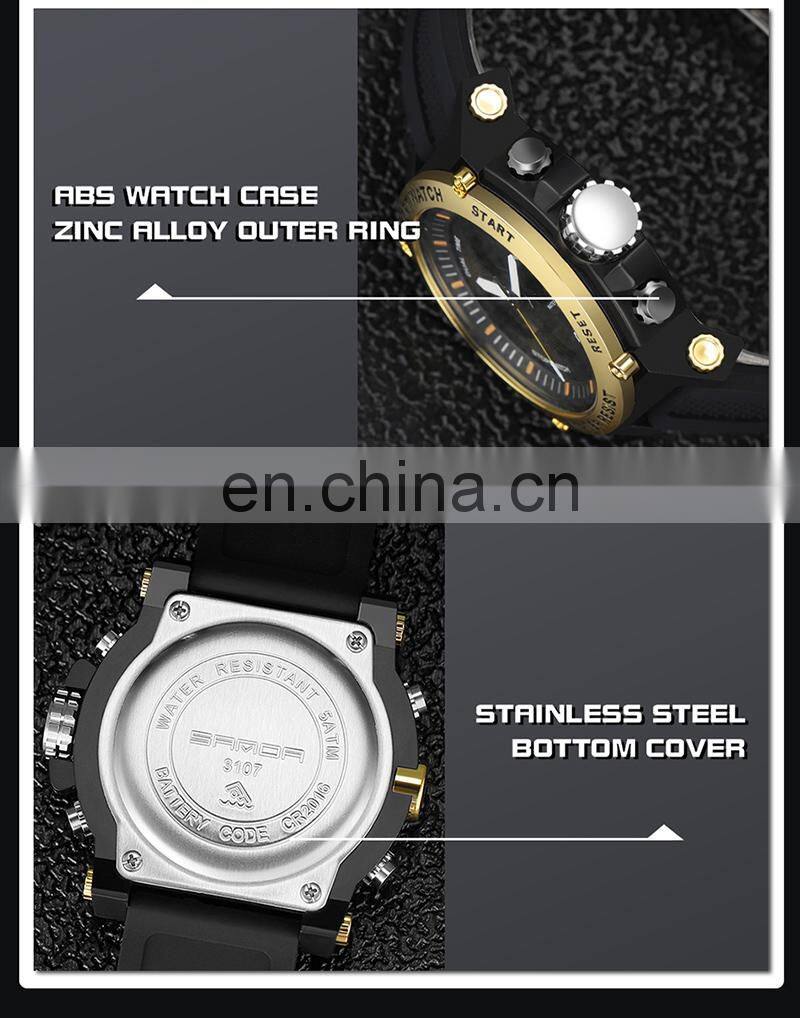 SANDA 3107 Top Brand Sports Men Watches Digital Male Clock Waterproof Digital Hand Watch