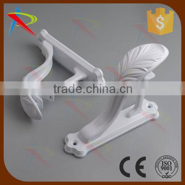 Wall install curtain pole double bracket with surface wooden plated