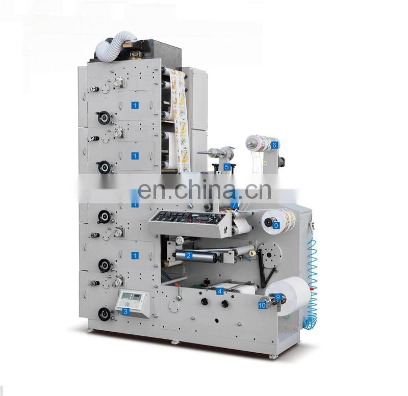 UTR480-5 Five 5 Color Automatic Narrow Web water based ink Thermal Heat Transfer Label Flexo Printer for barcode ticket sticker