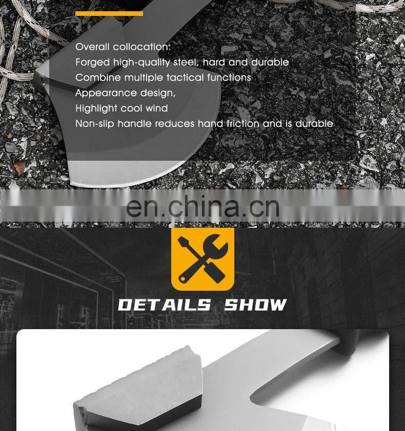 Camping Kit Multi Function Stainless Steel Axe Camping Axe With Sheath Rubber And Plastic Material