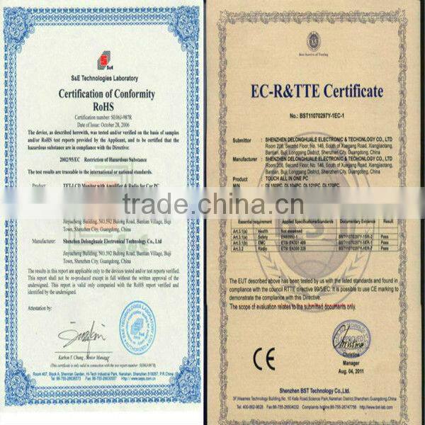 Good Quality For DL 15'' LCD Monitor Touch Screen PC With VGA USB WIFI