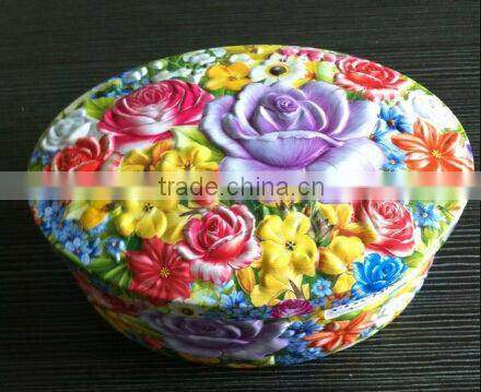 embossed high quality beauty accessories tin box