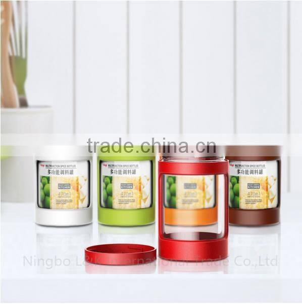 Glass spice jar /spice bottle/seasoning pot with window