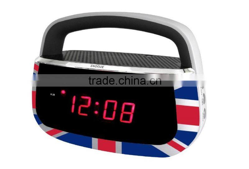 UK Flag Best Price Big LED Portable Clock Radio