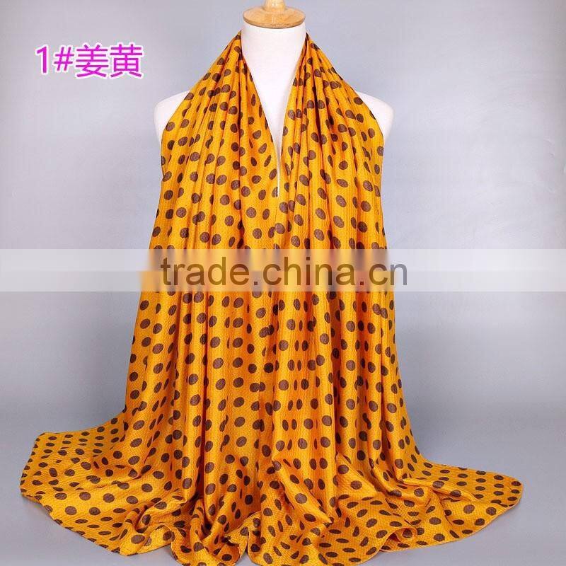 Bulk Selling Fashion Cute Cotton Viscose Wave Polka Dot Scarf Shawl