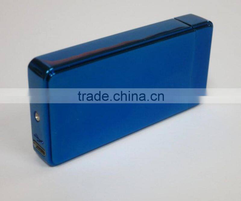 Fashion Double Pulse Arc Metal Ultra-Thin USB Lighter Creative Charging Electronic Cigarette Lighters Gift Box