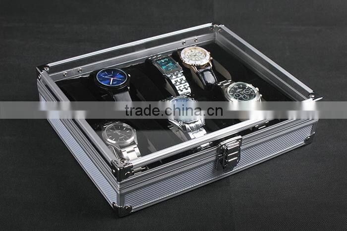 C67 ANPHY 12 unit watch display case aluminium watch box flannelette
