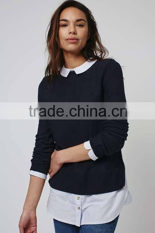 2016 Women Striped Hybrid Jumper HSS3035