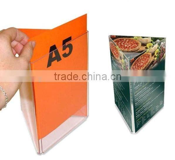 Wholesale Acrylic A5 three sides menu holder 2016 new model