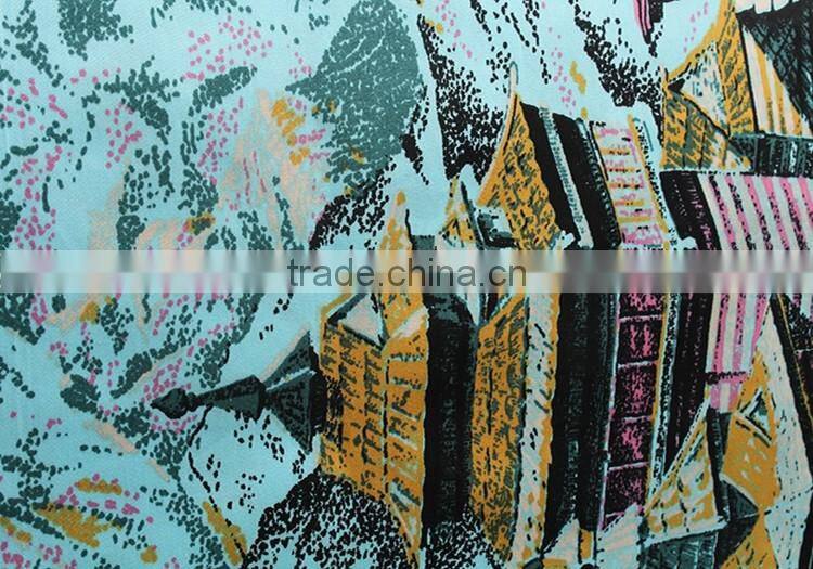 New design printed satin woven textile 100 cotton fabric 2016
