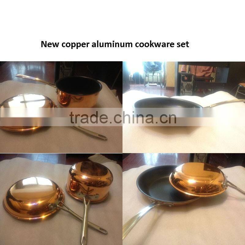 New Innovation Pressed Nonstick Copper Metal Material Tri-ply Copper Frying Pan