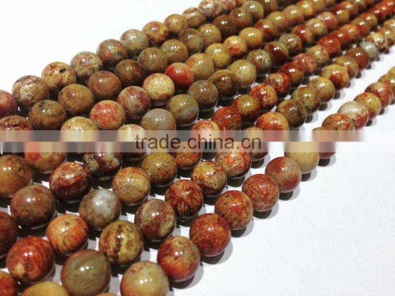 Wholesale high quality Smooth Polished Natural Fossilized Coral Stone cabochon