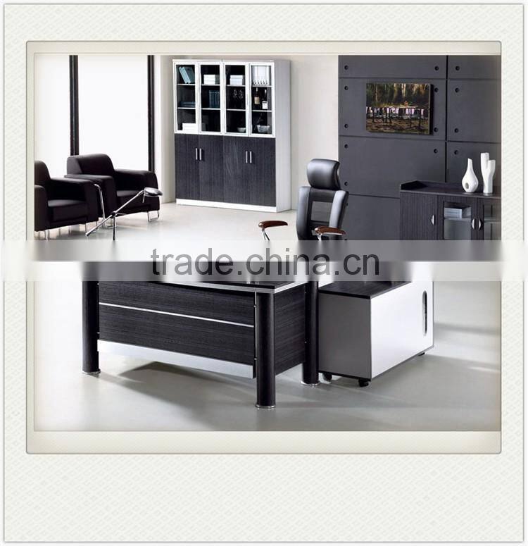 2 step black modern office desk