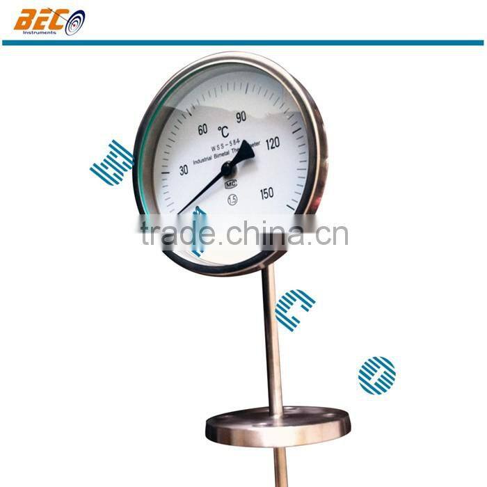 (WSS-584) 150mm common direct reading universal available connection diaphragm water testing thermometer