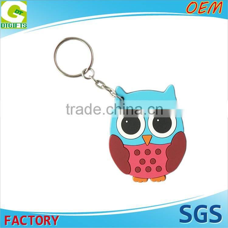 OEM 2D Or 3D Custom Design Rubber Keyring Or promotional Cartoon Rubber Keychain