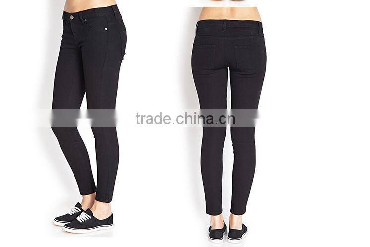 2014 new arrival fashion design wholesale skinny 3 colors pencil jeans for woman