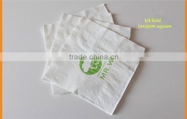 2-Ply 20 Count 5 x 5-Inch folded Paper Beverage Napkins logo printed