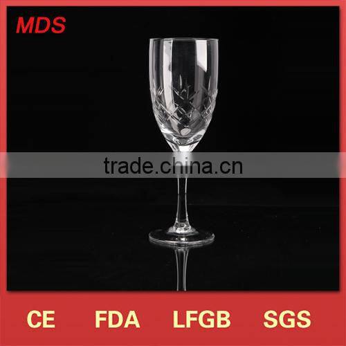 stylish decorated juice glass with stem/Drinking glass