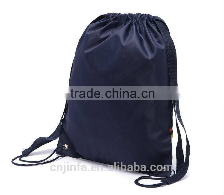 custom logo printed polyester drawstring bag