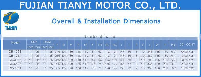 DB-125B 1.3HP Electric Motor Water Pump