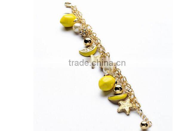 >>New arrival summer crystal fruit jewelry bracelet /
