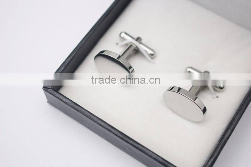 Personalized Your Logo Sliver Oval Blank Cuff Links