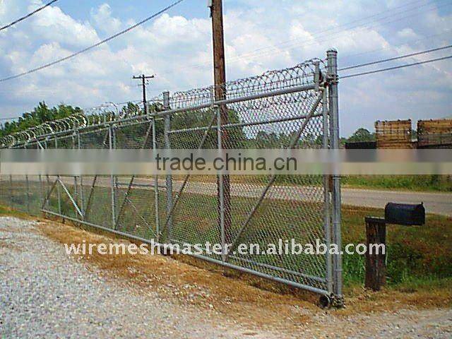 chain link fence with barbed wire