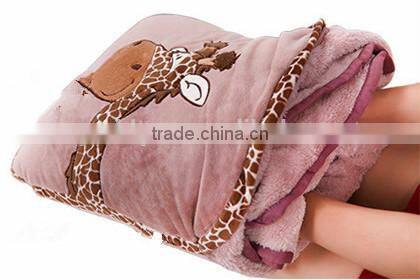 plush hold pillow&hug quilt/plush animal pillow/baby hold pillow & blanket
