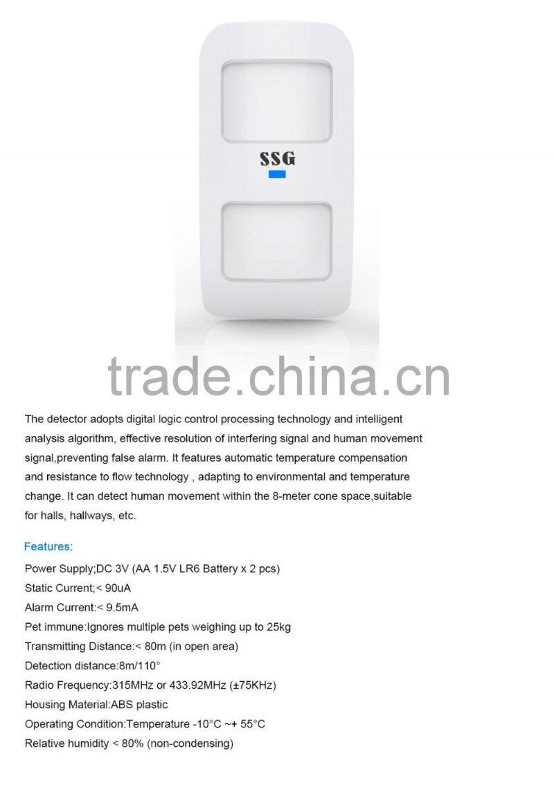 safe alarm system accessories such as remote controlers PIR motion sensors door or window sensors doorbell RFID tags