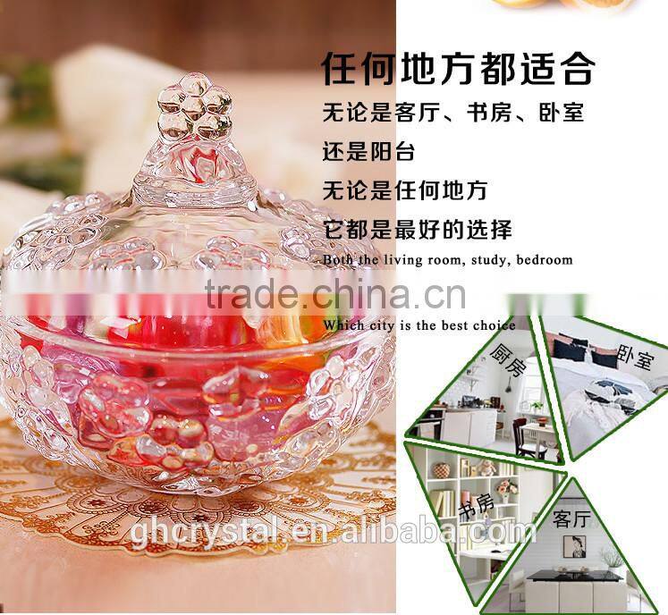 Home decorative crystal glass candy pot