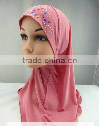 H177 small girl hijab with flower on back,new style scarf hijab