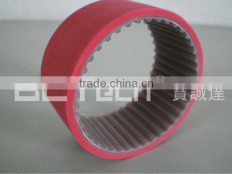 PU truly endless timing belt coated with rubber