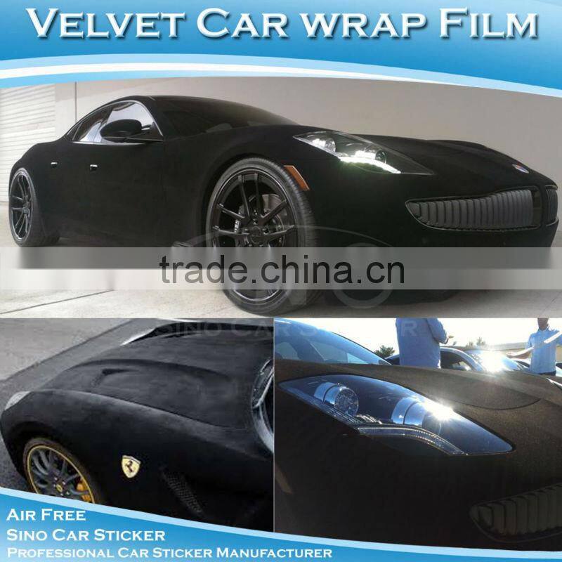 Newest Fabric Velvet Vinyl Film For Car Wrapping Air Bubble Free 1.35x15M