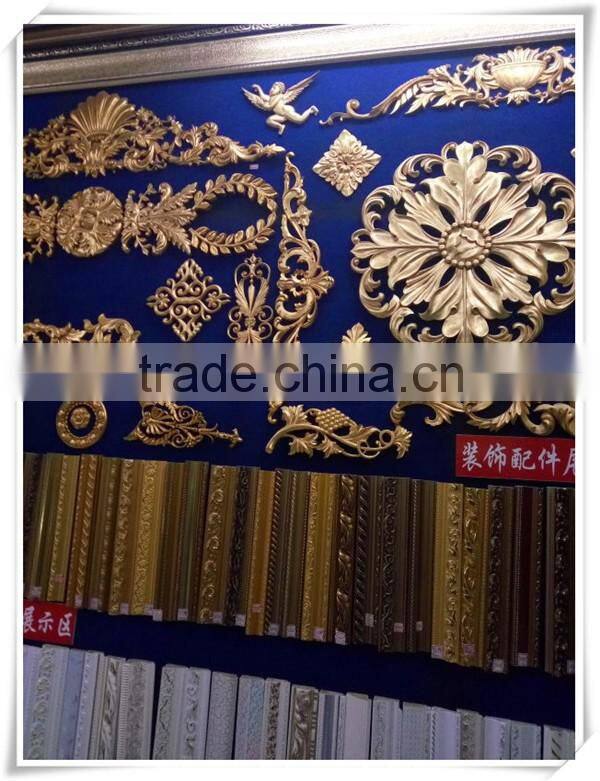 carved wood molding/crown wood mouldings/furniture use decor resin flower