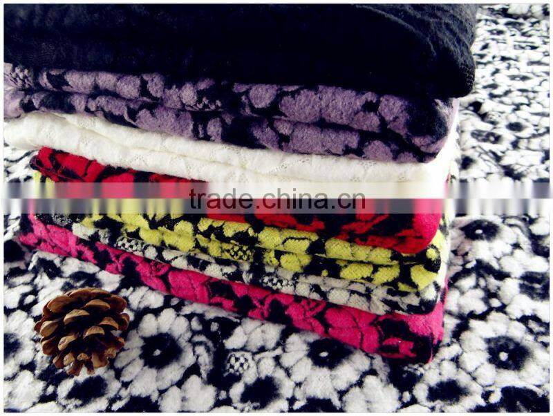 ballistic pant fleece peached fabric pain flowers different color manufactur mading cotton lace fabrics