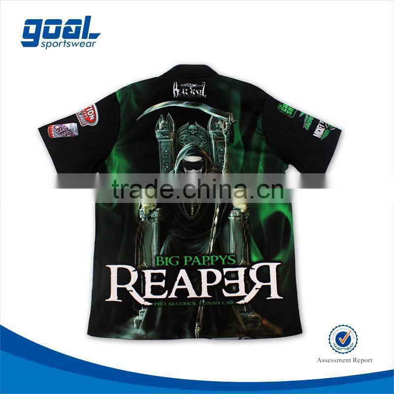 Dye sublimation team long sleeve motorcycle t shirts