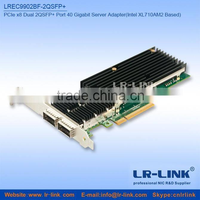 Dual QSFP+ Port Fiber 40 Gigabit 40Gbps Ethernet PCI Express Server Adapter (Intel XL710AM2 Based)